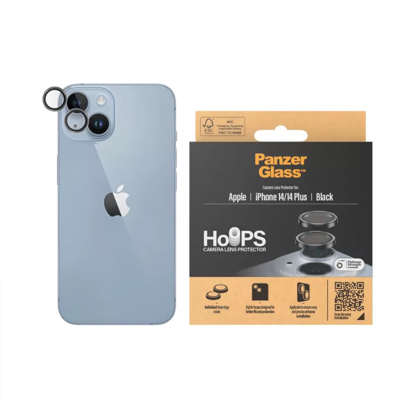 PanzerGlass ® Hoops® kameran linssinsuoja musta iPhone 14 | 14 Plus