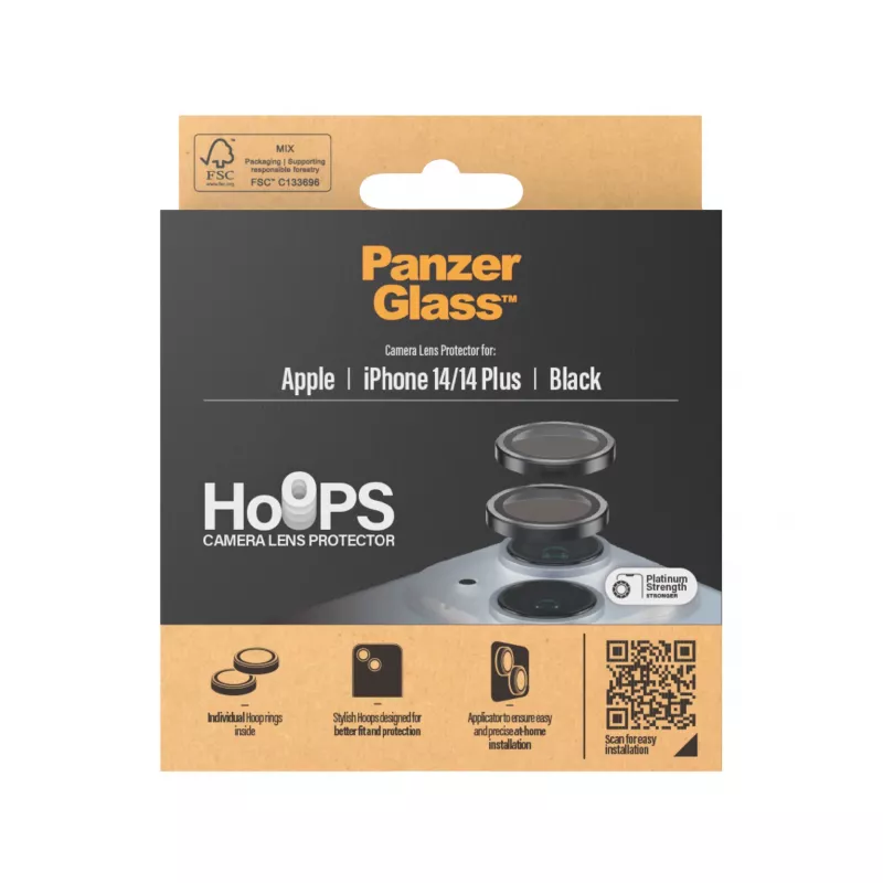PanzerGlass ® Hoops® kameran linssinsuoja musta iPhone 14 | 14 Plus