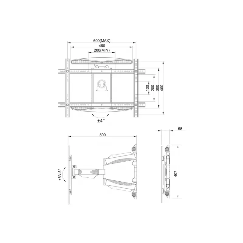 Full Motion kaksoisnäytön teline Multibrackets M VESA Flexarm XL