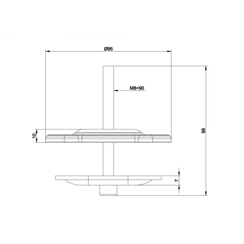 Multibrackets M VESA Deskmount Officeline läpivientikiinnitys musta