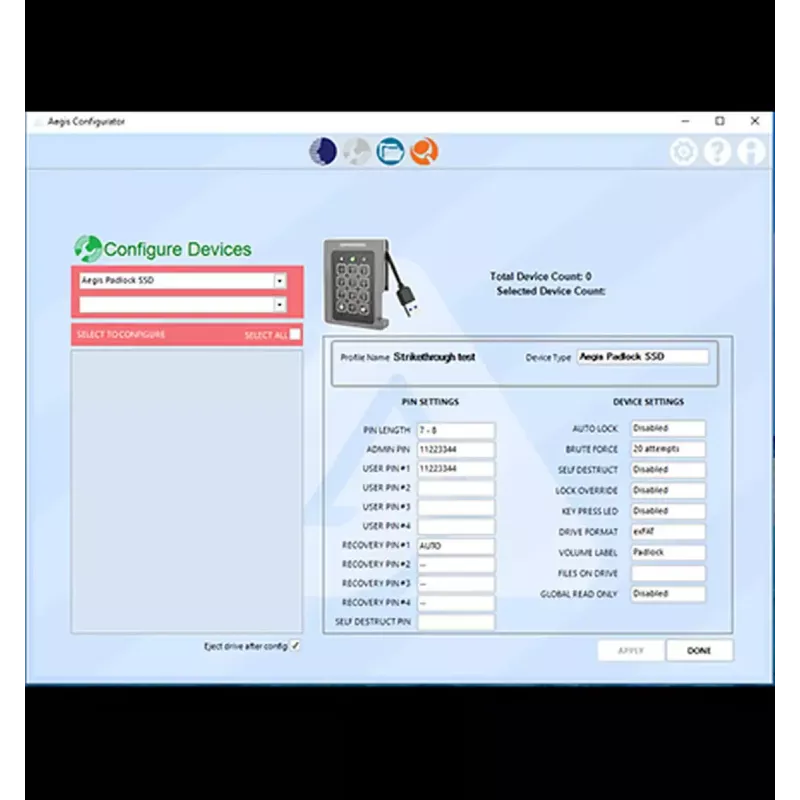 USB-keskitin Apricorn Aegis Configurator AP-CONFIG-KIT-EMEA
