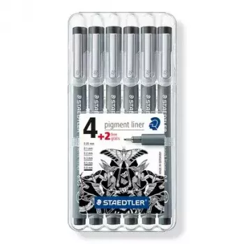 Fineliner Staedtler 308 SB6P musta 6 kpl
