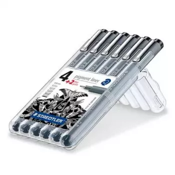 Fineliner Staedtler 308 SB6P musta 6 kpl