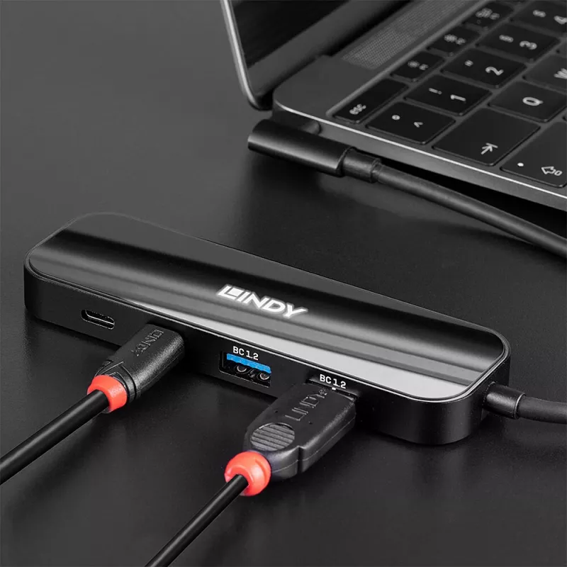 Lindy 43334 USB 3.2 Gen 1 Type-C -hubi, 4 porttia