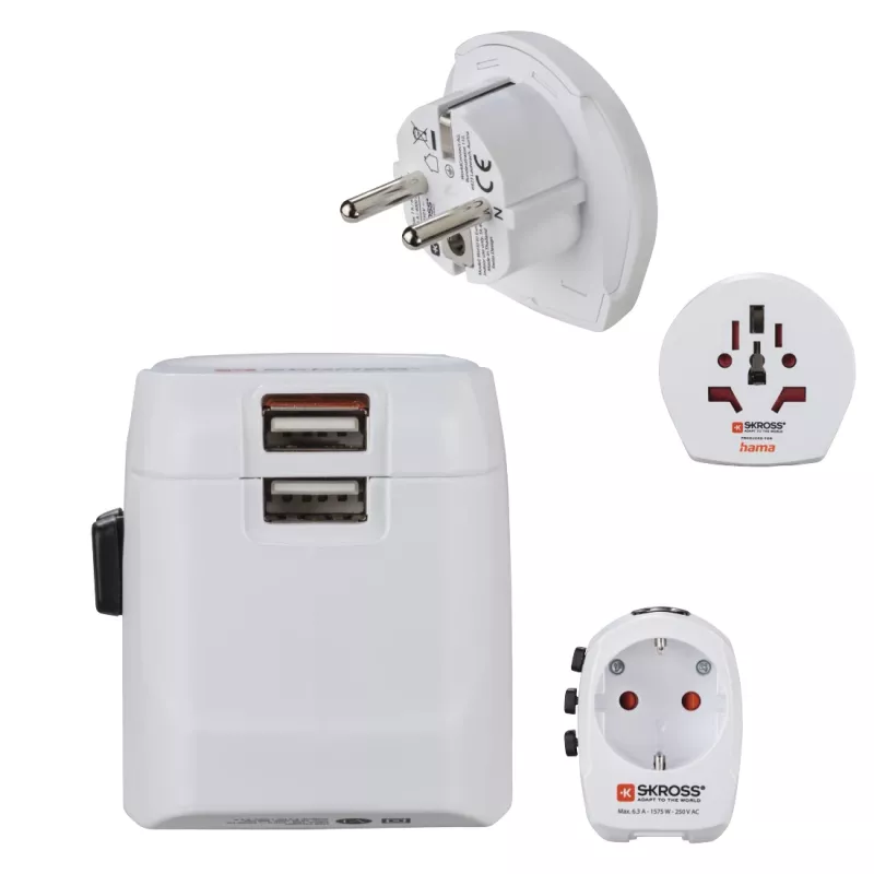 Hama World Travel Pro Light USB virtalähde universaali valkoinen