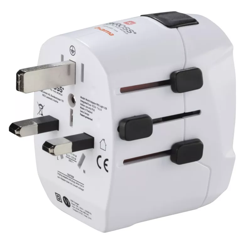 Hama World Travel Pro Light USB virtalähde universaali valkoinen