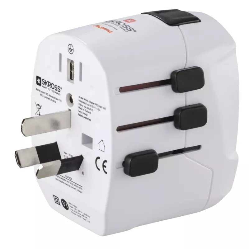 Hama World Travel Pro Light USB virtalähde universaali valkoinen