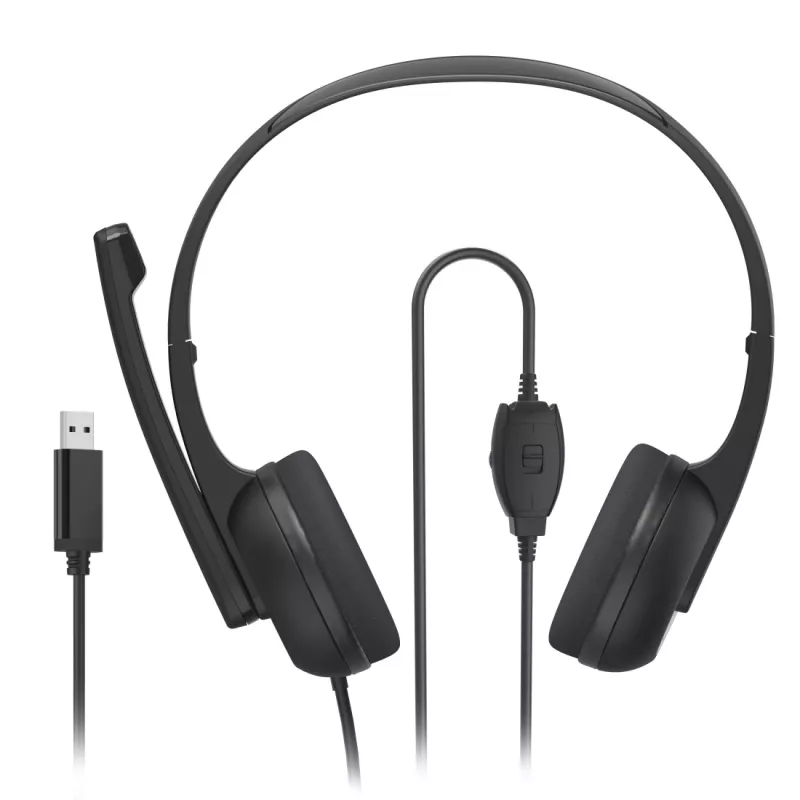 Hama HS-USB250 V2 headset johdollinen panta toimisto/callcenter USB Type-A musta