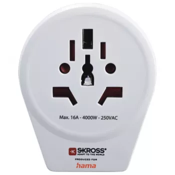 Hama maailma-Eurooppa USB-verkkopistokeadapteri universaali valkoinen