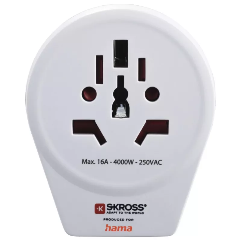 Hama maailma-Eurooppa USB-verkkopistokeadapteri universaali valkoinen
