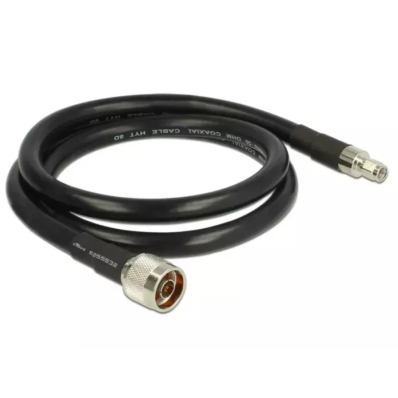 Koaksiaalikaapeli DeLOCK 1 m N/RP-SMA CFD400 LLC400 musta