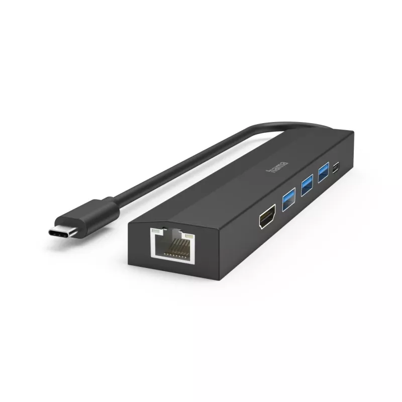 Hama 00200144 USB-keskitin USB 3.2 Gen 1 (3.1 Gen 1) Type-C 5000 Mbit/s musta