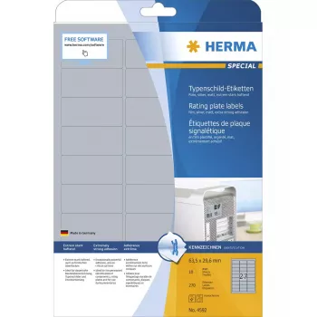 Itseliimautuva tarra HERMA 4592 pyöristetty suorakaide hopea