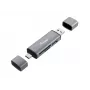Equip Kortinlukija USB 3.0 keskitin, OTG, MicroSD (TransFlash), MicroSDHC, SD, SDHC, harmaa, CE & RoHS, USB 3.2 Gen 1 (3.1 Gen 1) Type-A/Type-C, 202 mm, 12 mm