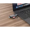 Equip Kortinlukija USB 3.0 keskitin, OTG, MicroSD (TransFlash), MicroSDHC, SD, SDHC, harmaa, CE & RoHS, USB 3.2 Gen 1 (3.1 Gen 1) Type-A/Type-C, 202 mm, 12 mm