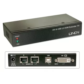 Lindy 39377 Cat.5 KVM Extender Classic, DVI, USB, enintään 50 m