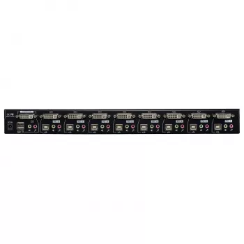 Lindy 8 portin DVI-I Single Link, USB 2.0 ja Audio KVM-kytkin Pro