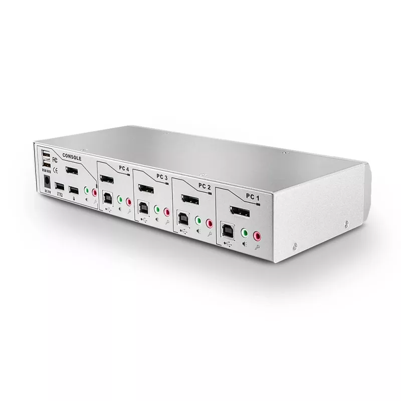 Lindy 4 portin KVM-kytkin Pro USB 2.0, DisplayPort 1.2 ja TTU