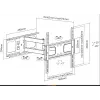 Equip 32 inch-55 inch nivel-TV-seinäteline, 200 x 200 mm, 400 x 400 mm, -20 - 10°, -90 - 90°, teräs, musta