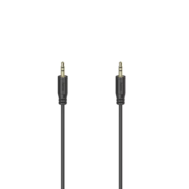 Hama Flexi-ohut audiokaapeli 0,75 m 3,5 mm musta uros-uros kullattu