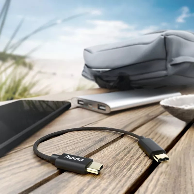 Hama 00201604 USB-kaapeli USB 2.0 0,2 m USB-C musta