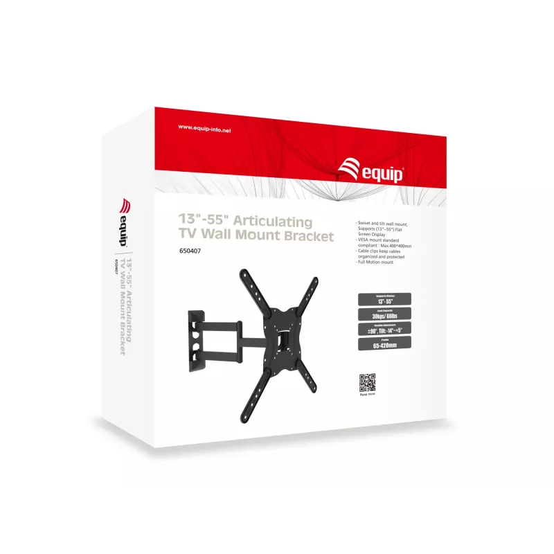 Equip 650407 23–55 tuuman nivelletty TV-seinäteline