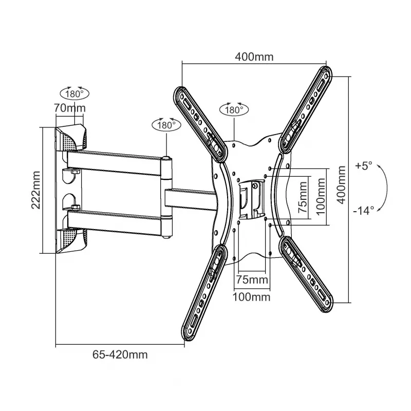 Equip 650407 23–55 tuuman nivelletty TV-seinäteline