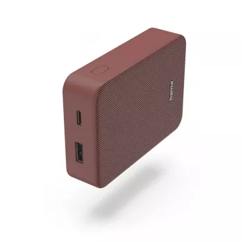 Hama Colour 10 Power Pack, 10 000 mAh, 2 lähtöä: USB-C, USB-A, punainen