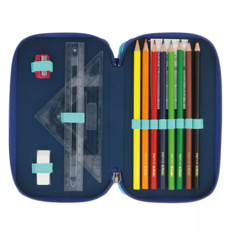 Herlitz TriCase Dip Dye 31 kpl sininen turkoosi polyesteri 190x115x70 mm