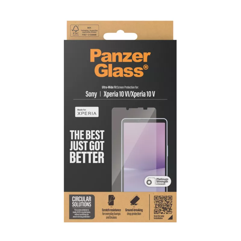 Näytönsuoja PanzerGlass Sony Xperia 10 VI Ultra-Wide Fit naarmuuntumaton iskunkestävä