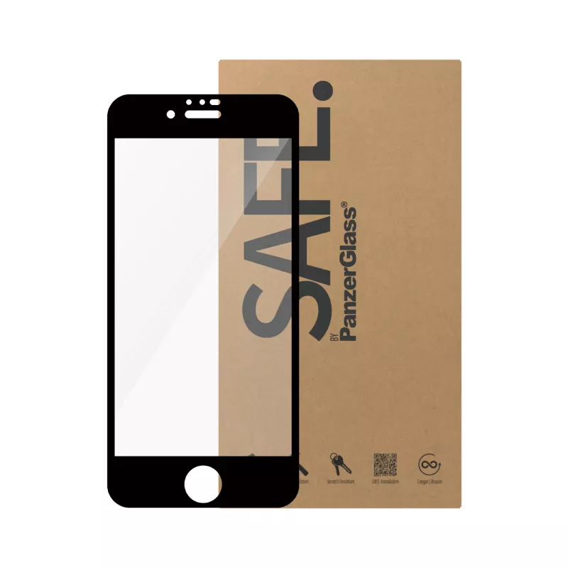 PanzerGlass SAFE. by ® näytönsuoja iPhone SE (2020, 2022) | 8 | 7 | 6s | 6 | Ultra-Wide Fit | BULK