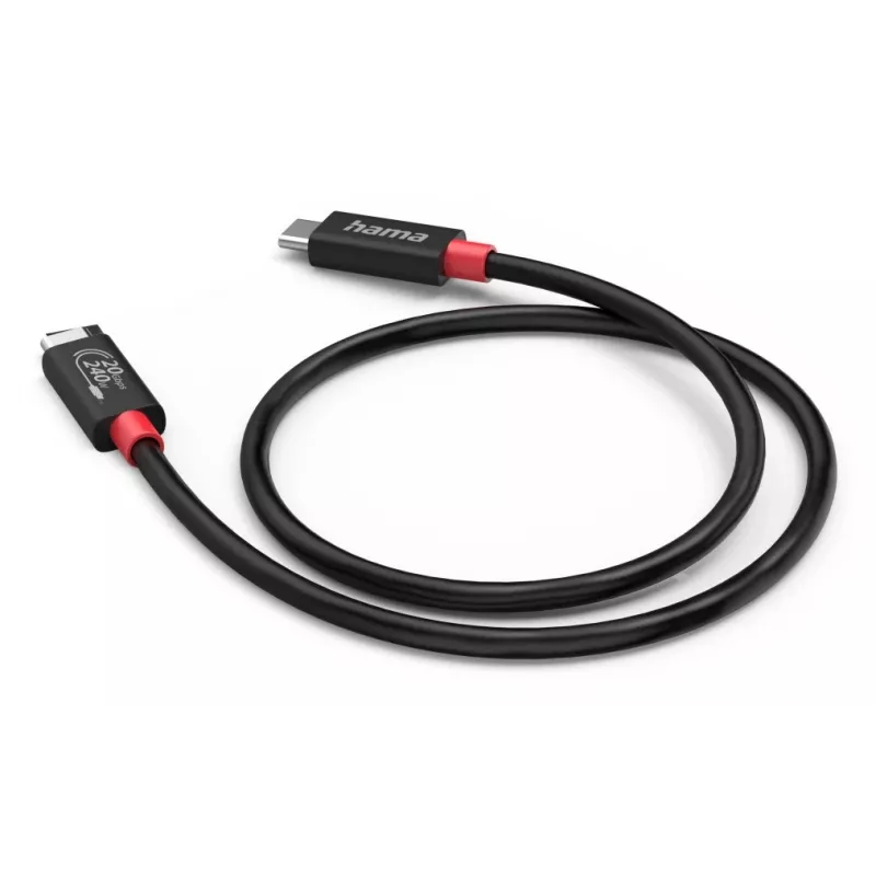 Hama USB-C-kaapeli USB4 Gen2 20 Gbit/s, E-Marker, 5 A, 240 W, 2 m