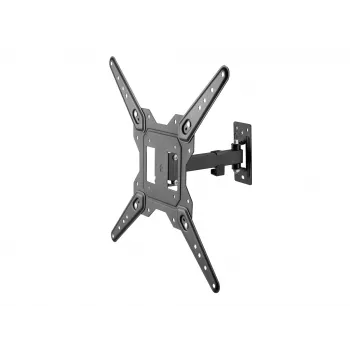 Equip 23-55 tuuman Full-Motion TV-seinäteline, 100 x 100 mm, 400 x 400 mm, -8 - 5°, -90 - 90°, ruostumaton teräs, musta