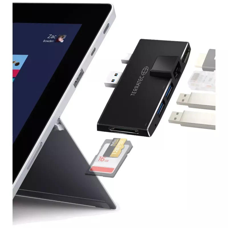 USB-keskitin Terratec CONNECT Pro2 johdollinen USB 3.2 Gen 1 musta