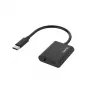 Hama 00200319 2in1 USB-C - 3,5 mm kuulokkeiden / latausadapteri, musta