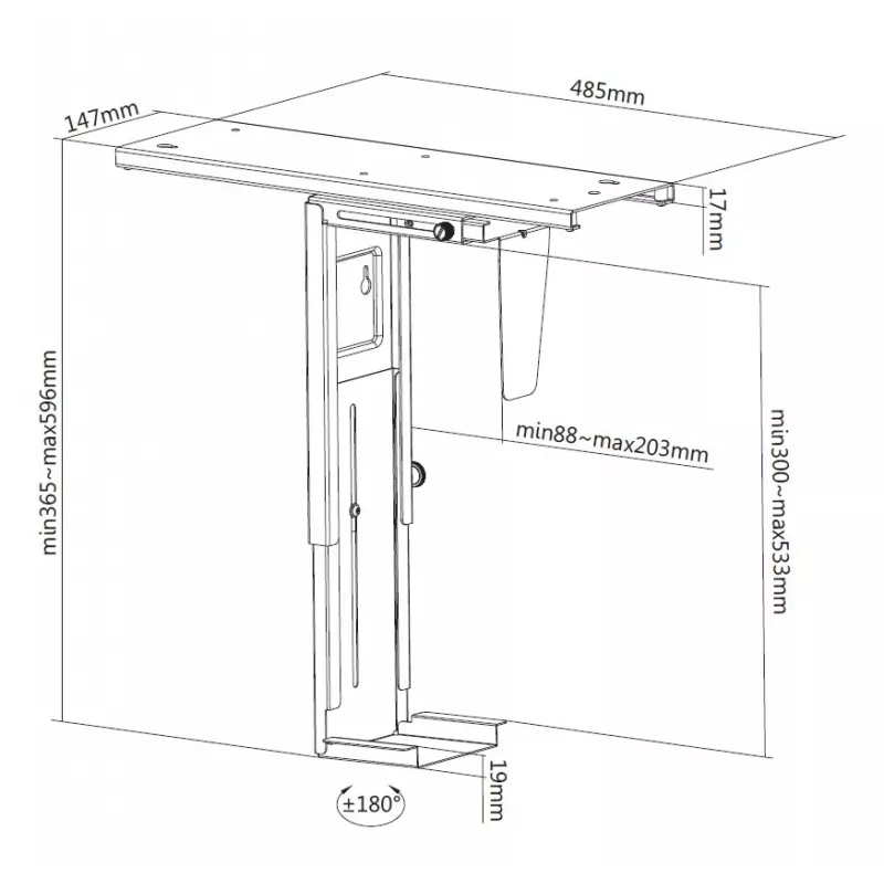 Pöydänalunen CPU-teline Equip 650892