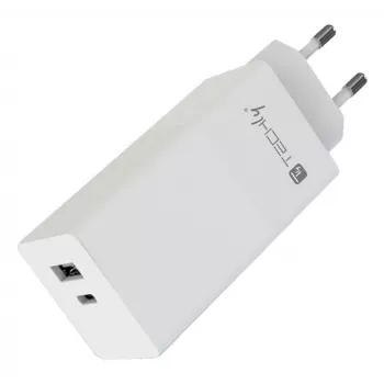 Techly IPW-PD100W-WH kannettava laturi varavirtalähde, älypuhelin, tabletti, yleiskäyttöinen valkoinen AC-pikalataus sisäkäyttöön