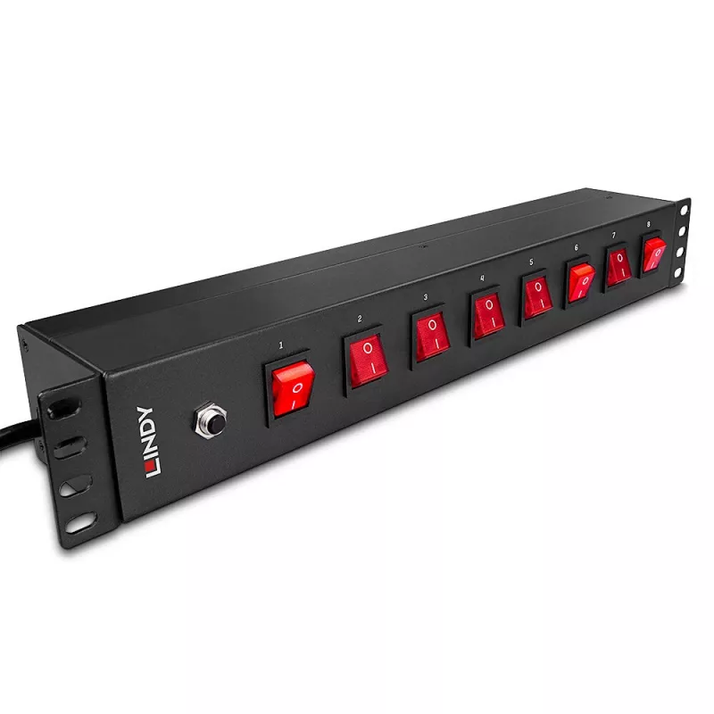 Lindy 73025 virranjakoyksikkö (PDU) 8 AC-lähtöä 1.5U musta