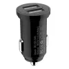 Techly mini-autolaturi 2 USB-A-liitäntää 12W / 2.4A musta