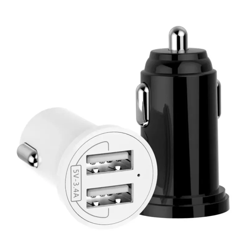 Techly mini-autolaturi 2 USB-A-liitäntää 12W / 2.4A musta