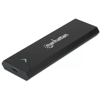 Manhattan M.2 NVMe SSD-kotelo, USB-C-liitäntä, 10 Gbit/s (USB 3.2 Gen2 alias USB 3.1), UASP-yhteensopiva, SuperSpeed+ USB, alumiini, musta, kolmen vuoden takuu