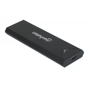 Manhattan M.2 NVMe SSD-kotelo, USB-C-liitäntä, 10 Gbit/s (USB 3.2 Gen2 alias USB 3.1), UASP-yhteensopiva, SuperSpeed+ USB, alumiini, musta, kolmen vuoden takuu