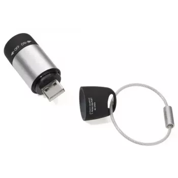 TROIKA ECO CHARGE avaimenperä-taskulamppu musta harmaa LED USB