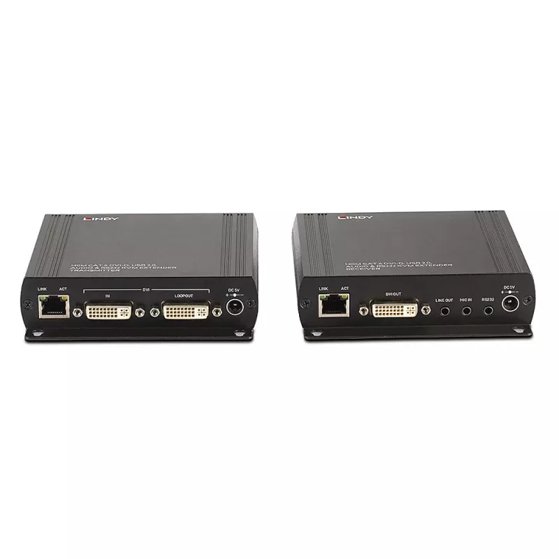 Lindy 140m Cat.6 DVI-D, USB, audio ja RS-232 KVM-jatko