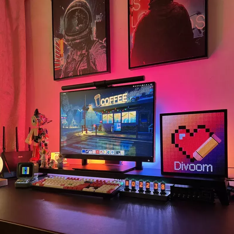 Digitaalinen valokuvakehys Divoom Pixoo64 musta Wi-Fi 64x64 RGB LED