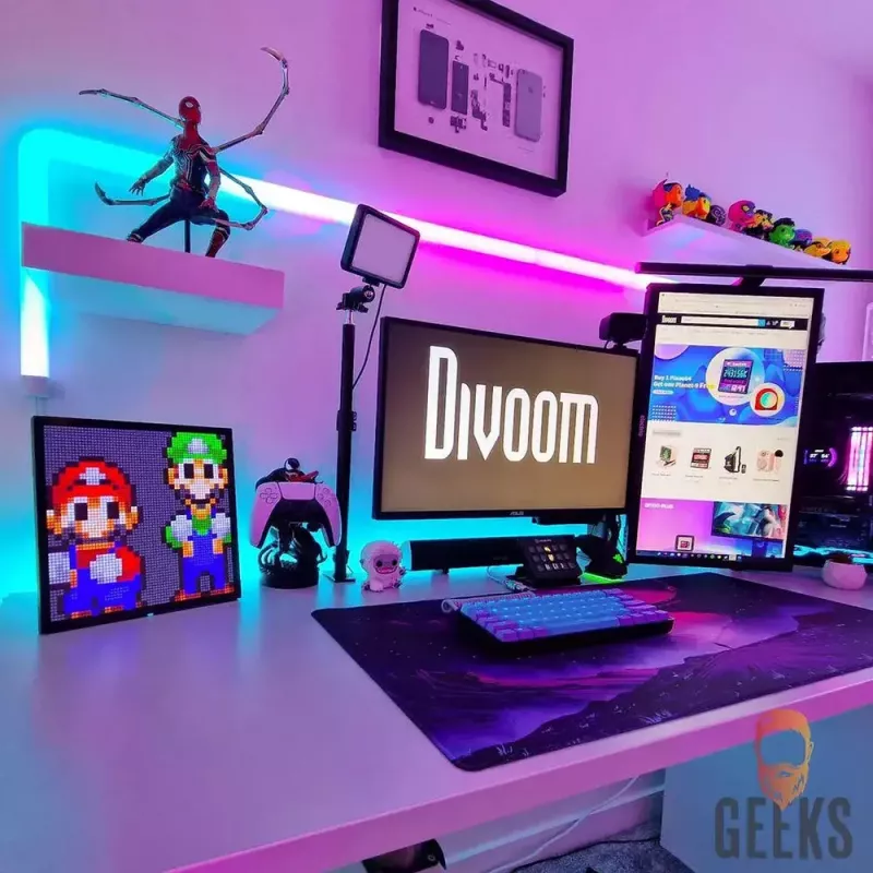 Digitaalinen valokuvakehys Divoom Pixoo64 musta Wi-Fi 64x64 RGB LED