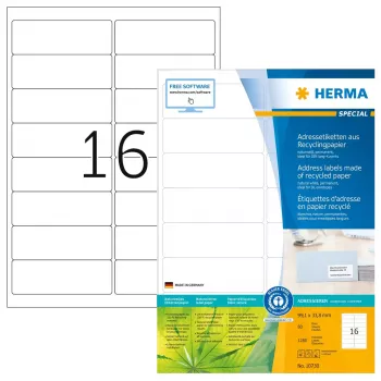 Itseliimautuvat tulostintarrat HERMA 10730 valkoinen 9,91x3,38 cm 1280 tarraa