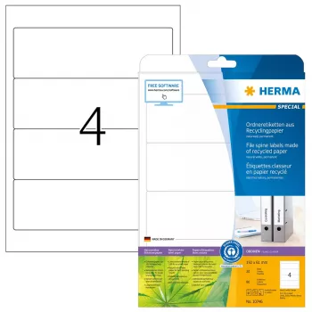 Itseliimautuvat tulostustarrat HERMA 10746 valkoinen 19,2x6,1 cm 80 tarraa