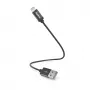 Hama latauskaapeli, USB-A - Lightning, 0,2 m, nylon, musta
