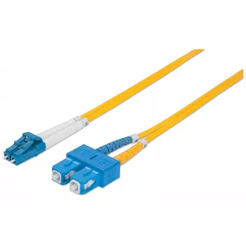 Intellinet kuitu-patchkaapeli, OS2, LC/SC, 2 m, keltainen, duplex, singlemode, 9/125 µm, LSZH, kuitu, elinikäinen takuu